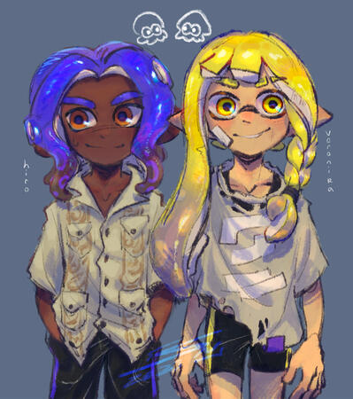 half-body/painting/simple back/ + character (procreate 2023)