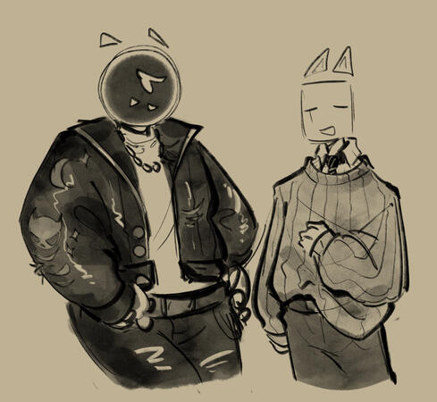 halfbody (2x) - sketch - no background