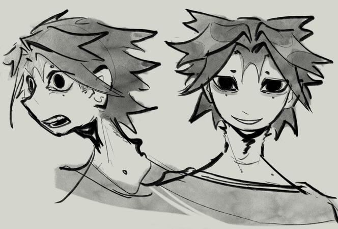 bust (special: doodle expression sheet 2x) - sketch - no background